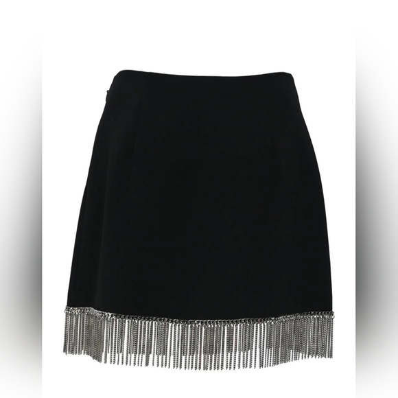 silver dagger Dresses & Skirts - Silver Dagger Black Skirt with Metal Fringe Detail